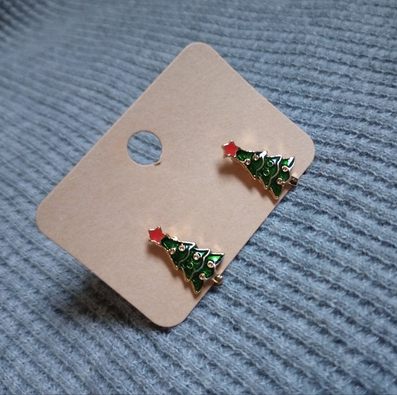 Christmas tree earrings - Picture 2 of 3